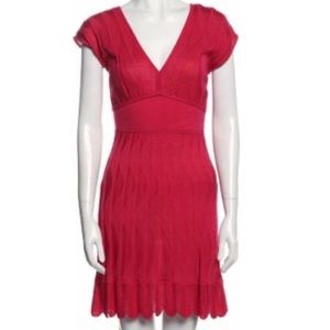 M Missoni V-Neck Knit Short Sleeve Dress